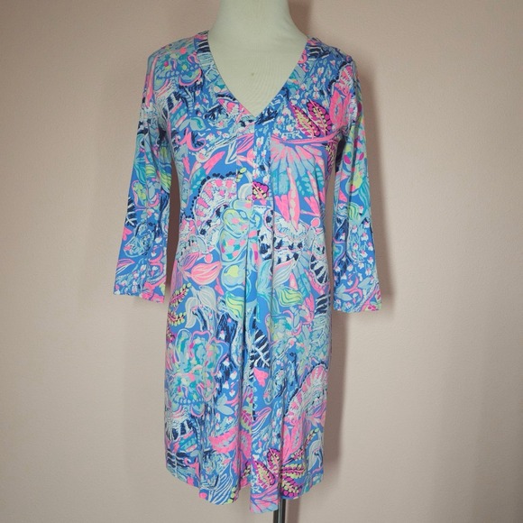 Lilly Pulitzer Dresses & Skirts - Lilly Pulitzer Amina Fantasy Garden Designer Floral Dress Size XS Pima Cotton